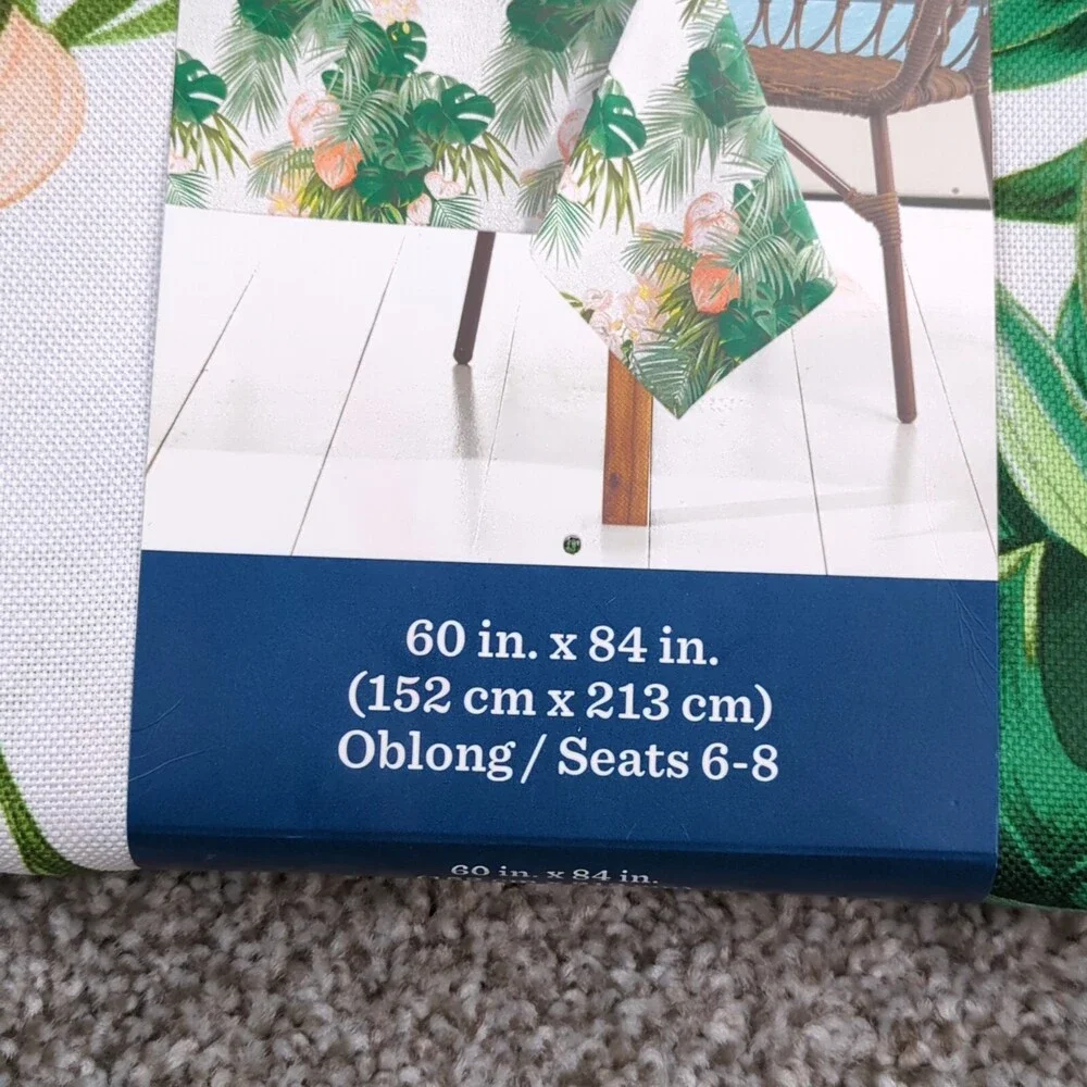 Tommy Bahama Tablecloth 60x84 Oblong Palm Philodendron Leaf Indoor Outdoor
